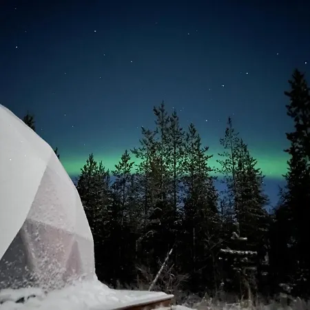 Aurora Igloo Fireplace-Heated Tents In A Secret Forest With Private Jacuzzi And Shared Sauna Bathroom And Dog Friendly Rovaniemi Exterior photo