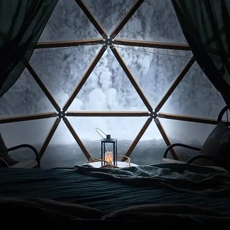 Aurora Igloo Fireplace-Heated Tents In A Secret Forest With Private Jacuzzi And Shared Sauna Bathroom And Dog Friendly Rovaniemi Exterior photo